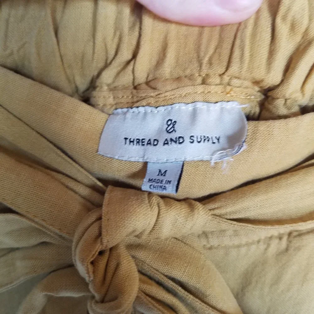 Thread & Supply Mustard Yellow Wide Leg Crop Pants - Picture 6 of 11